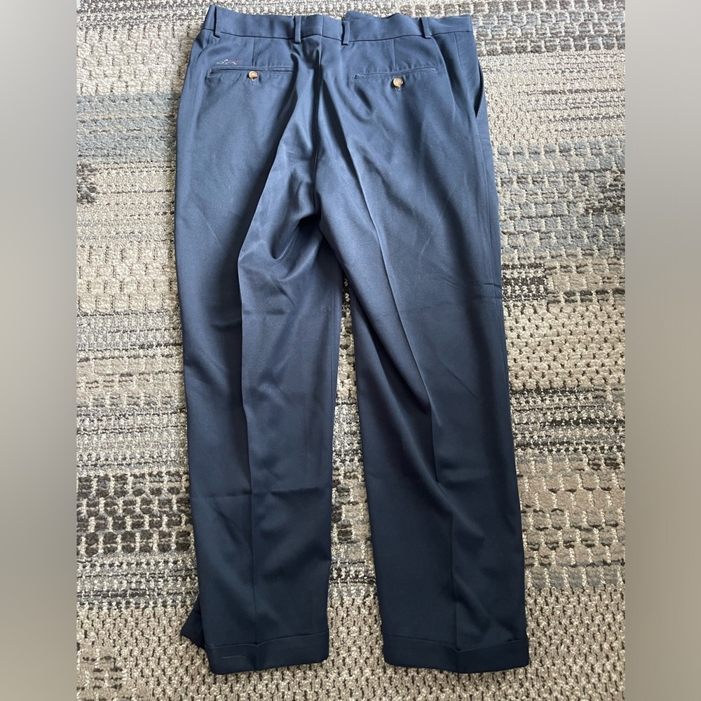Mens Greg Norman Navy Blue Golf Pants, Business Pants, Size 34/30 - Picture 9 of 10